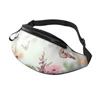 HSJFS Basket Colorful Sketch Piacere stampato Sport Crossbody Marsupio Casual Borsa Petto, Ortensie Margherite Farfalle, Taglia unica