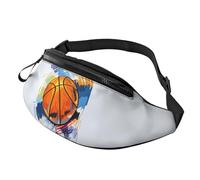 HSJFS Basket Colorful Sketch Piacere stampato Sport Crossbody Marsupio Casual Borsa Petto, Pallacanestro colorato schizzo divertimento, Taglia unica