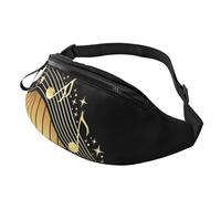 HSJFS Borsa a tracolla sportiva con stampa a righe con bandiera americana, Nota musicale romanzo, Taglia unica
