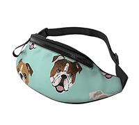 HSJFS Borsa a tracolla sportiva stampata da basket Borsa a tracolla Casual, Volti Bulldog Inglese, Taglia unica