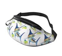 HSJFS Carino giraffa stampato Moda Marsupio Cintura Regolabile Casual Borsa Petto, Pesce Arte, Taglia unica