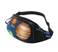 HSJFS Carino giraffa stampato Moda Marsupio Cintura Regolabile Casual Borsa Petto, Sistema solare spaziale esterno, Taglia unica