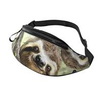 HSJFS Carino Llama Floreale Stampato Moda Marsupio Regolabile Marsupio Sacchetto Casuale Petto, Famiglia Bradipo, Taglia unica