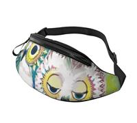 HSJFS Carino Pet Pug stampato Sport Crossbody Marsupio Casual Chest Bag, Coppia Gufo Persico, Taglia unica