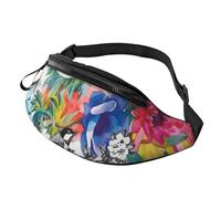 HSJFS Carino Pet Pug stampato Sport Crossbody Marsupio Casual Chest Bag, Giardino Fiori di Selvaggio Uccelli Foglie Rami, Taglia unica