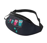 HSJFS Carino Pig stampato Moda Marsupio Cintura Regolabile Casual Borsa Petto, Simpatici gufi., Taglia unica