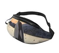 HSJFS Cartone animato Animale stampato Moda Marsupio Regolabile Marsupio Sacchetto Casuale Petto, Balena Killer, Taglia unica