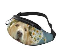 HSJFS Colorato calcio stampato Moda Marsupio Regolabile Marsupio Sacchetto Casual Petto, Golden Retriever Dog, Taglia unica