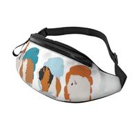 HSJFS Colorful fiore farfalla stampato Sport Crossbody Waist Bag Casual Chest Bag, Illustrazione del maiale d'India, Taglia unica