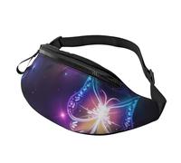HSJFS Colorful Graffiti modello stampato moda marsupio regolabile cintura casual petto Bag, farfalla viola, Taglia unica
