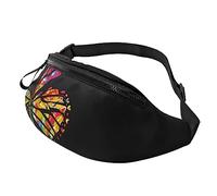 HSJFS Colorful Graffiti modello stampato moda marsupio regolabile cintura casual petto Bag, Graziosa farfalla., Taglia unica