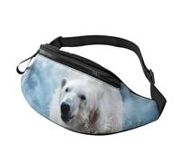 HSJFS Divertente cranio stampato moda marsupio cintura regolabile casual borsa toracica, Orso polare bianco animale fresco, Taglia unica
