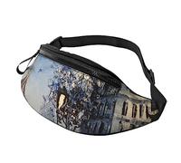 HSJFS Divertente cranio stampato moda marsupio cintura regolabile casual borsa toracica, Romantica Torre Eiffel di Parigi, Taglia unica