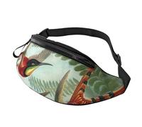 HSJFS Flamingo Uccello Foglie Rotonde Stampato Moda Marsupio Regolabile Marsupio Sacchetto Casuale Petto, Bellissimo colibrì, Taglia unica