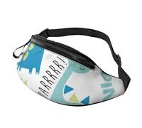 HSJFS Flamingo Uccello Foglie Rotonde Stampato Moda Marsupio Regolabile Marsupio Sacchetto Casuale Petto, Simpatico dinosauro., Taglia unica