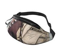 HSJFS Flamingo Uccello Foglie Rotonde Stampato Moda Marsupio Regolabile Marsupio Sacchetto Casuale Petto, Squalo del fumetto che mangia la nave nel mare, Taglia unica