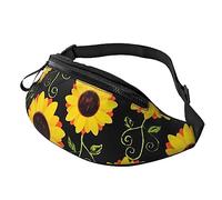 HSJFS Flamingo Uccello Foglie Rotonde Stampato Moda Marsupio Regolabile Marsupio Sacchetto Casuale Petto, Elegante girasole floreale, Taglia unica