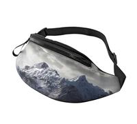 HSJFS Ice Cream e Waffle Pattern stampato Moda Marsupio Regolabile Marsupio Pouch Casual Chest Bag, neve montagna Lupo solitario, Taglia unica