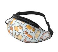 HSJFS La Torre Eiffel e una bicicletta stampata Sport Crossbody Marsupio Casual Chest Bag, Corgi Dog, Taglia unica