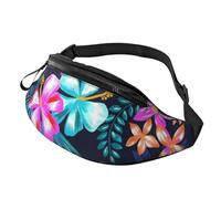 HSJFS Lupo Howling At The Moon stampato Fashion Marsupio Regolabile Marsupio Pouch Casual Chest Bag, Blu floreale., Taglia unica