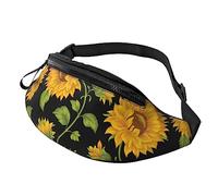 HSJFS Lupo Howling At The Moon stampato Fashion Marsupio Regolabile Marsupio Pouch Casual Chest Bag, Motivo girasole., Taglia unica