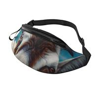 HSJFS Lupo Howling At The Moon stampato Fashion Marsupio Regolabile Marsupio Pouch Casual Chest Bag, Capra, Taglia unica