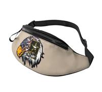 HSJFS Lupo Howling At The Moon stampato Fashion Marsupio Regolabile Marsupio Pouch Casual Chest Bag, Noi esercito fresco bandiera americana aquila, Taglia unica