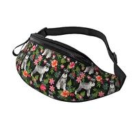 HSJFS Lupo Howling At The Moon stampato Fashion Marsupio Regolabile Marsupio Pouch Casual Chest Bag, Schnauzer, Taglia unica