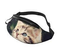 HSJFS Lupo Howling At The Moon stampato Fashion Marsupio Regolabile Marsupio Pouch Casual Chest Bag, Gatto, Taglia unica