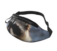 HSJFS Lupo Howling At The Moon stampato Fashion Marsupio Regolabile Marsupio Pouch Casual Chest Bag, Raccoon, Taglia unica