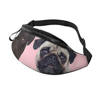 HSJFS Lupo Howling At The Moon stampato Fashion Marsupio Regolabile Marsupio Pouch Casual Chest Bag, Divertente cane carlino, Taglia unica