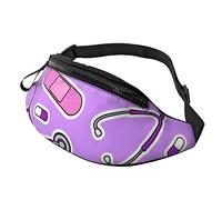 HSJFS Lupo Howling At The Moon stampato Fashion Marsupio Regolabile Marsupio Pouch Casual Chest Bag, Modello infermiera viola, Taglia unica