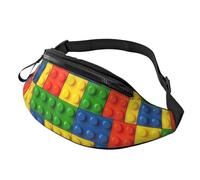 HSJFS Lupo Howling At The Moon stampato Fashion Marsupio Regolabile Marsupio Pouch Casual Chest Bag, Mattoni colorati., Taglia unica