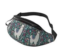 HSJFS Lupo Howling At The Moon stampato Fashion Marsupio Regolabile Marsupio Pouch Casual Chest Bag, Fiore Alpaca, Taglia unica