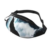 HSJFS Lupo Howling At The Moon stampato Fashion Marsupio Regolabile Marsupio Pouch Casual Chest Bag, Lupo Howling alla Luna, Taglia unica