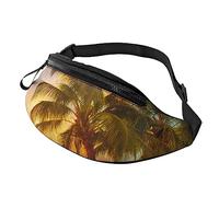 HSJFS Mappa del mondo stampato Sport Crossbody Marsupio Casual Chest Bag, Onde di palme hawaiane al tramonto, Taglia unica