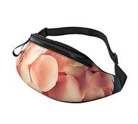 HSJFS Mappa del mondo stampato Sport Crossbody Marsupio Casual Chest Bag, Petali floreali a forma di cuore, Taglia unica