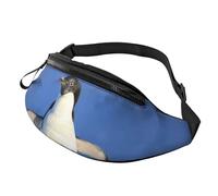 HSJFS Marsupio con stella marina in legno blu sulla spiaggia scenario stampato moda marsupio cintura regolabile casual borsa toracica, Simpatico pinguino., Taglia unica