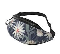 HSJFS Modello di pavone stampato Moda Marsupio Cintura Regolabile Borsa Casual Petto, Margherita, Taglia unica