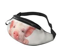 HSJFS Red Skulls stampato Fashion Waist Bag Cintura regolabile Casual Chest Bag, Simpatico maialino., Taglia unica
