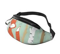 HSJFS Sunset Palm stampato Moda Marsupio Cintura Regolabile Casual Borsa Petto, Carino Fox Bear Bird Bunny Tree, Taglia unica