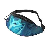HSJFS Sunset Palm stampato Moda Marsupio Cintura Regolabile Casual Borsa Petto, Magia Volpe Blu, Taglia unica