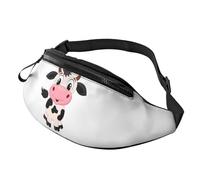 HSJFS Sunset Palm stampato Moda Marsupio Cintura Regolabile Casual Borsa Petto, Mucca di latte del fumetto, Taglia unica
