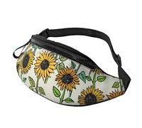 HSJFS Torre Eiffel con ombrello rosso stampato Fashion Marsupio Regolabile Marsupio Pouch Casual Chest Bag, Girasoli romantici, Taglia unica