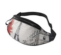 HSJFS Torre Eiffel con ombrello rosso stampato Fashion Marsupio Regolabile Marsupio Pouch Casual Chest Bag, Parigi Street Torre Eiffel Pittura, Taglia unica