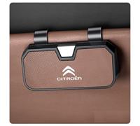 HSJKU Porta Occhiali da Sole da Auto per Parasole per Citroen DS3 DS4 DS5 DS6 DS7 C1 C2 C3 C4 C5 C6 C8, Custodia per Occhiali da Sole, Accessori per Auto Interni,Brown