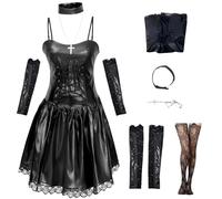 HSJZBQSM Costume Cosplay Anime di Misa Amane, Death Note, Dothic, Abito Nero, Costume Lolita, Set Halloween (Nero, S)