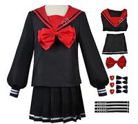 HSJZBQSM Costume Cosplay di Needy Girl Overdose con parrucca, KAngel Cosplay Dress, Ame Chan JK Uniform, Set Completo (Nero, XL)