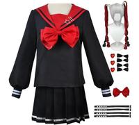 HSJZBQSM Costume Cosplay di Needy Girl Overdose con parrucca, KAngel Cosplay Dress, Ame Chan JK Uniform, Set Completo (Nero+Parrucca, XXL)