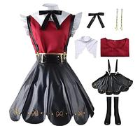 HSJZBQSM Costume Cosplay di Needy Girl Overdose con parrucca, KAngel Cosplay Dress, Ame Chan JK Uniform, Set Completo (Rosso, XXL)